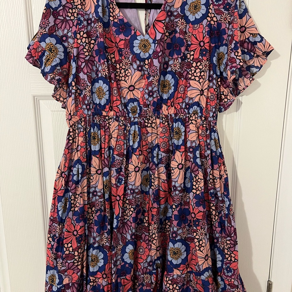 Terra & Sky Floral Dress - Purple and Pink